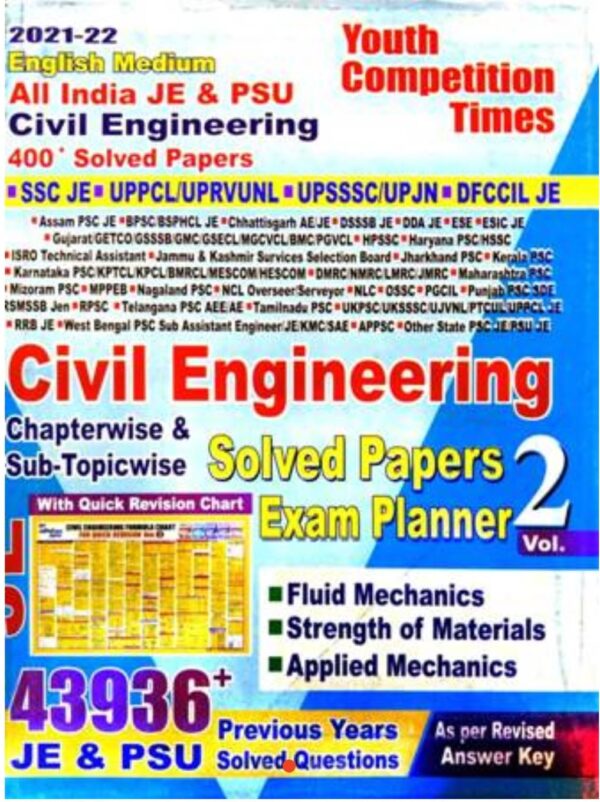 2025 Civil Engineering Chapter-Wise Solved Papers Book Vol.-2 By Youth Competition Times