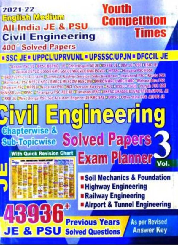 2025 Civil Engineering Chapter-Wise Solved Papers Book Vol.-3 By Youth Competition Times