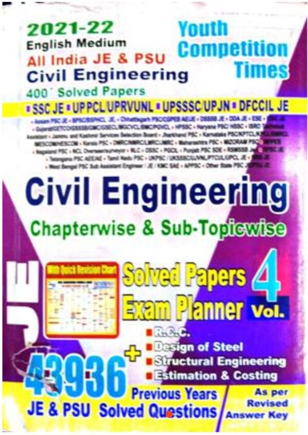 2025 Civil Engineering Chapter-Wise Solved Papers Book Vol.-4 By Youth Competition Times