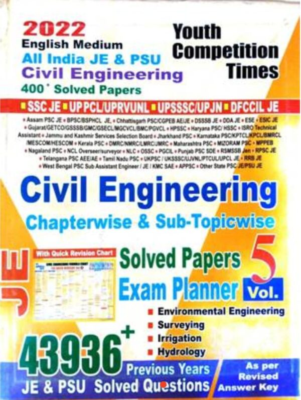 2025 Civil Engineering Chapter-Wise Solved Papers Book Vol.-5 By Youth Competition Times